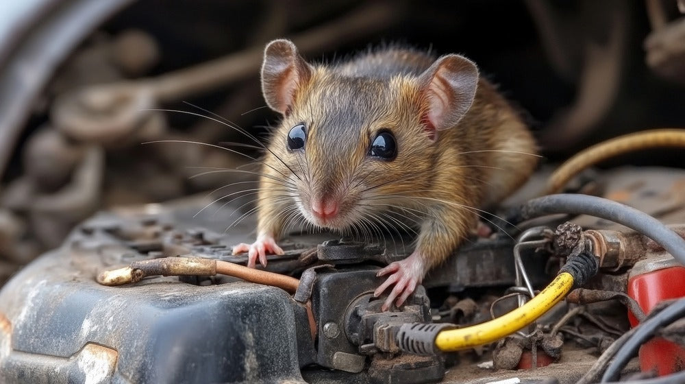 Mouse chewing on car engine wires