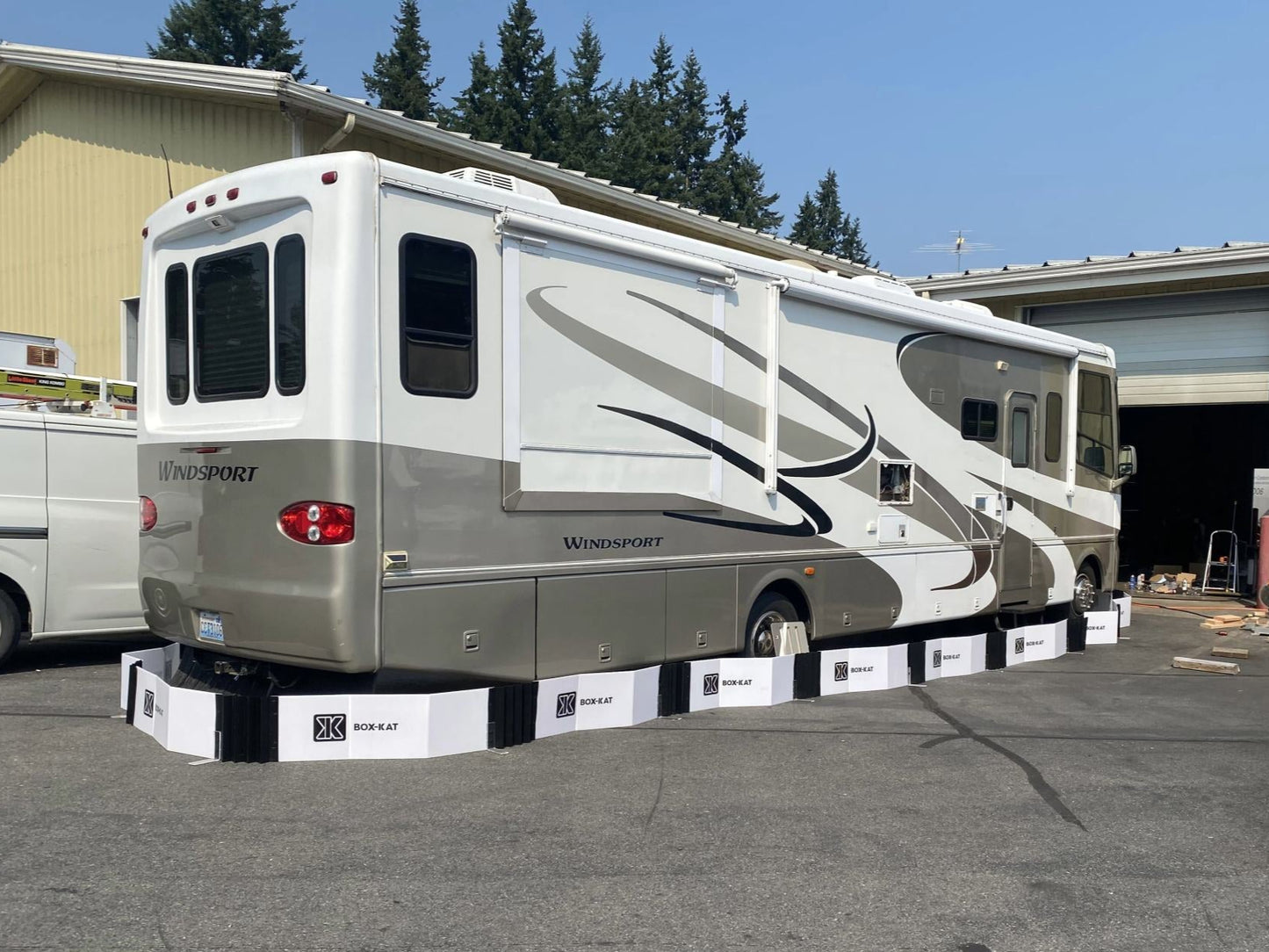 Large RV inside a Box-Kat mouse barrier