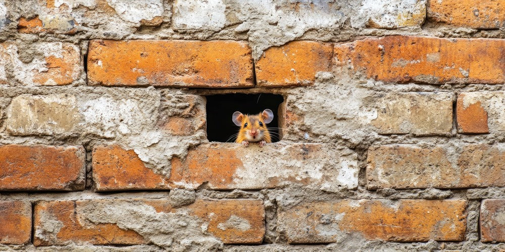 Mouse inside of a brick wall